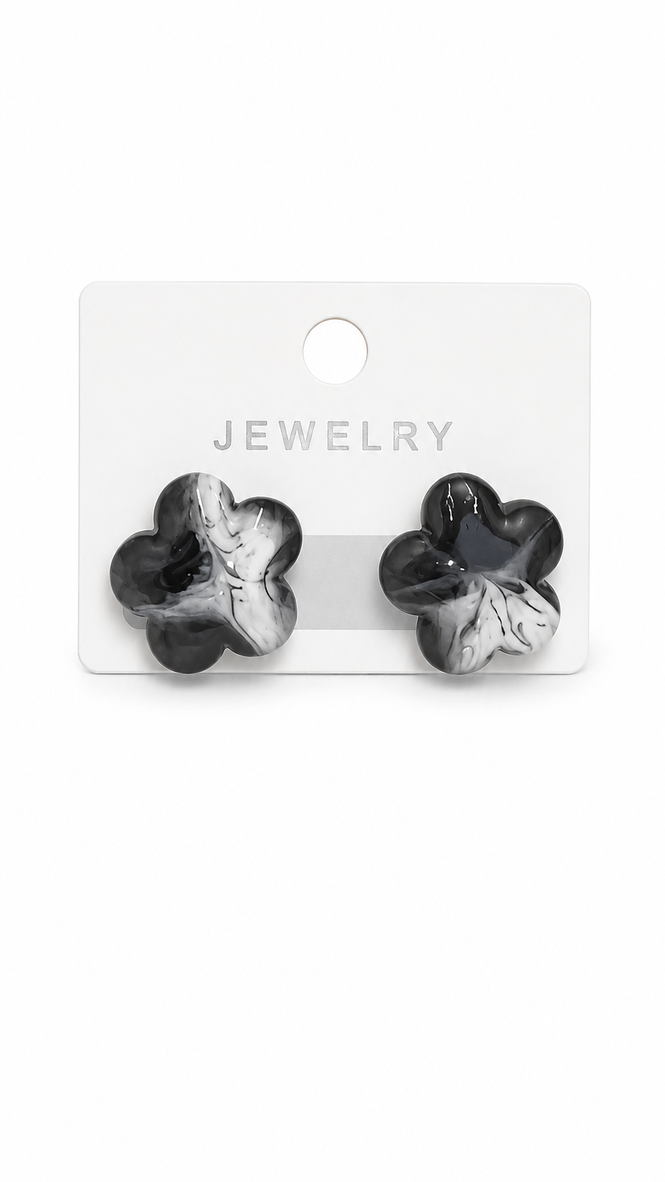 Marbled Blossom Statement Earrings - Bold Floral Acrylic Studs Collection