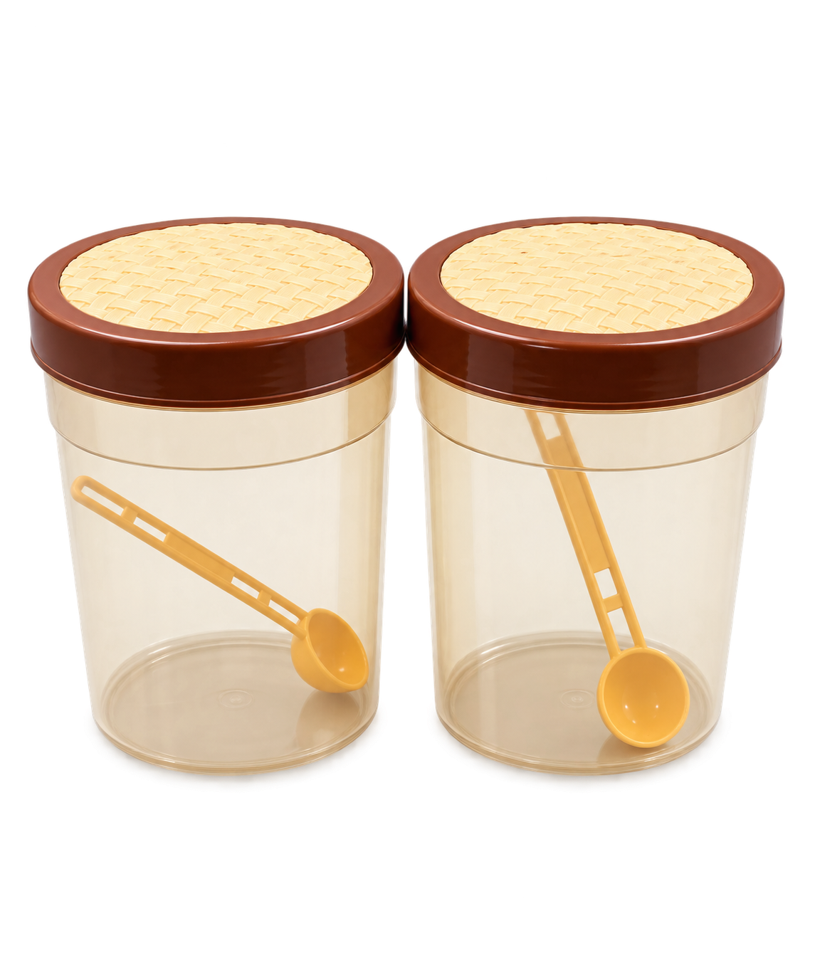 Rustic Charm Airtight Storage Jars with Easy-Grip Scoop - Set of 2