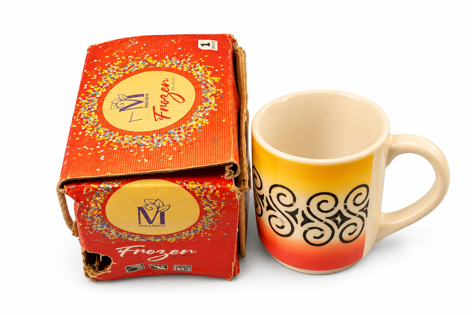 Fiesta Sunrise Swirl Ceramic Mug - Vibrant Ombre Coffee Cup