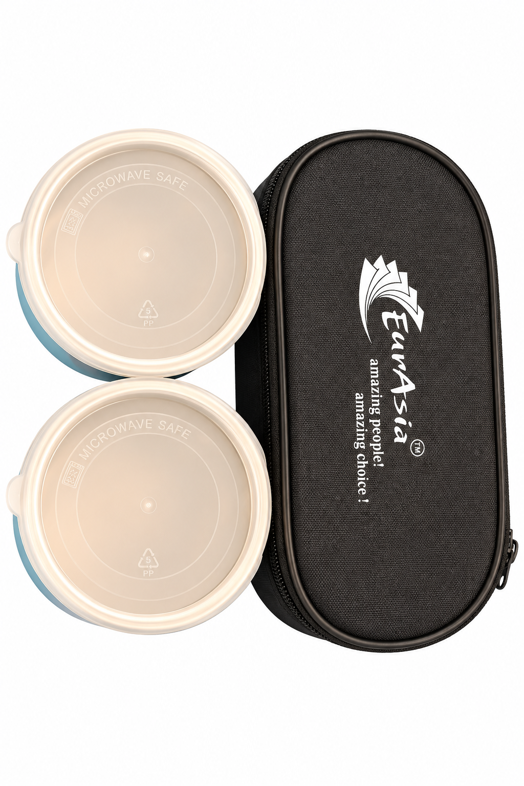 Dual-Seal Microwave-Safe Stainless Steel Lunch Bowl Set with Carry Case